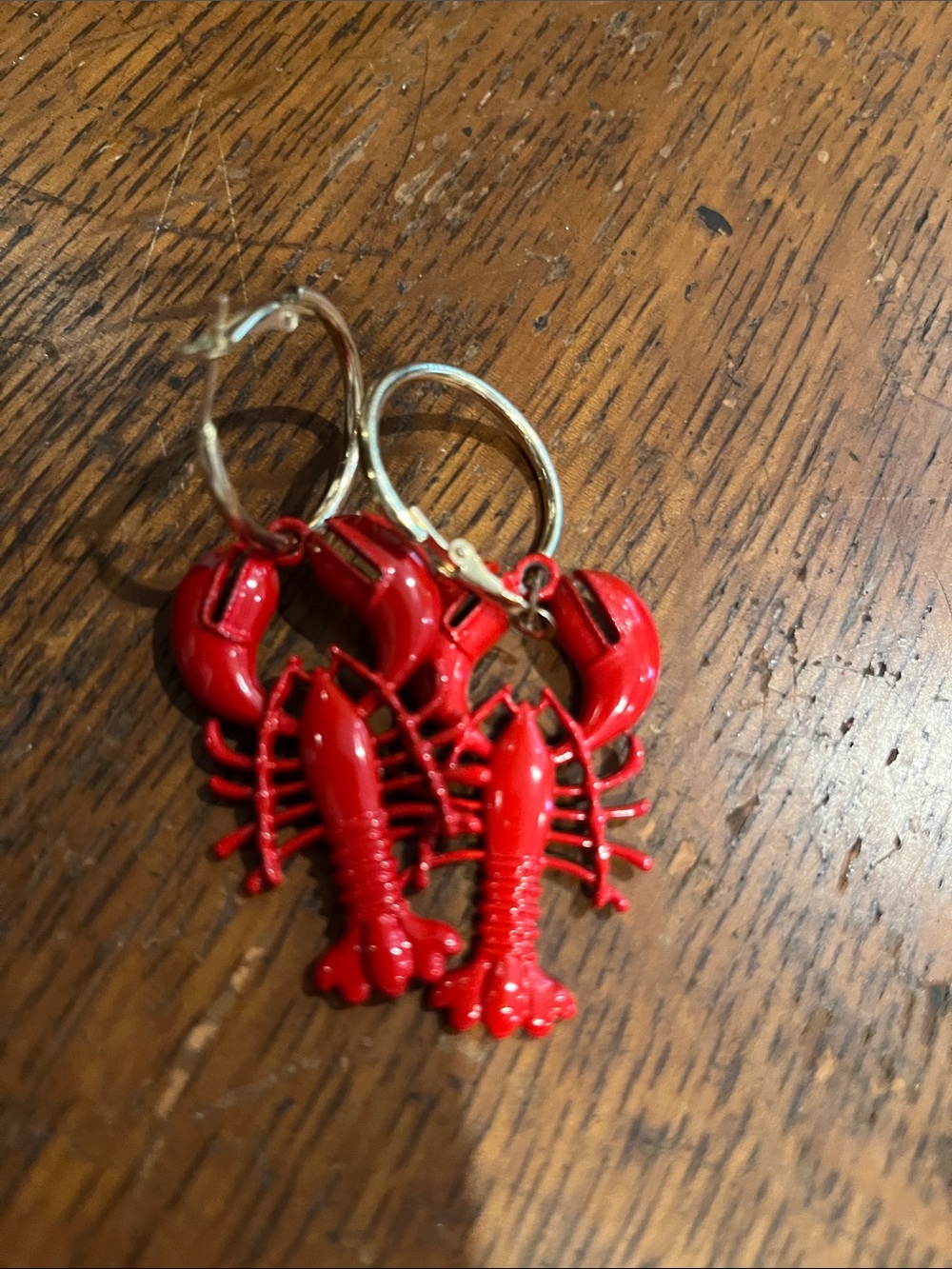 Red Lobster Dangle Hoop Earrings - Women Jewelry